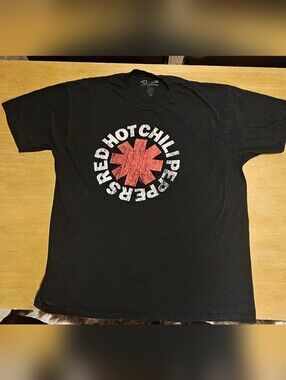 Red Hot Chili Peppers Logo Graphic T-Shirt Black Bravado Size 2XL Band Tee